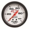 2-5/8" FUEL PRESSURE, 0-100 PSI, GM WHITE